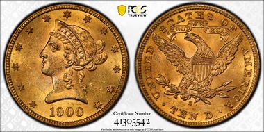 1900-S $10 MS62
