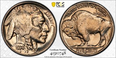 1934-D 5C MS66