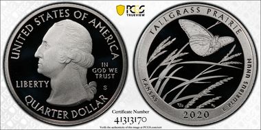 2020-S 25C Tallgrass Prairie NP - Silver PR69DCAM