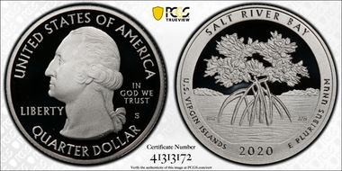 2020-S 25C Salt River Bay NP -Silver PR70DCAM