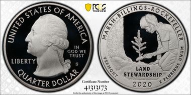 2020-S 25C Marsh-Billings-Rockefeller-Silver PR70DCAM