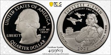 2021-S 25C Tuskegee Airmen NP Birth Set First Strike PR69DCAM