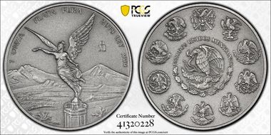 2018-Mo Onza Libertad Ag - Antiqued SP70