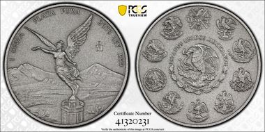 2018-Mo Onza Libertad Ag - Antiqued SP70