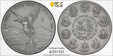 2018-Mo Onza Libertad Ag - Antiqued SP70