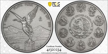 2018-Mo Onza Libertad Ag - Antiqued SP70