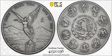 2018-Mo Onza Libertad Ag - Antiqued SP70