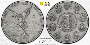 2018-Mo Onza Libertad Ag - Antiqued SP70