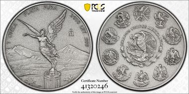 2018-Mo Onza Libertad Ag - Antiqued SP70
