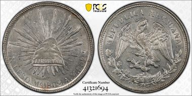 1902-Mo AM Peso KM-409.2 Ag AU58