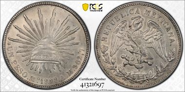 1908-Mo AM Peso KM-409.2 AU58