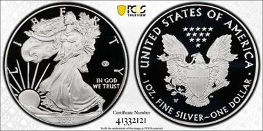 2020-W  $1 Silver Eagle - v75 Privy PR69DCAM