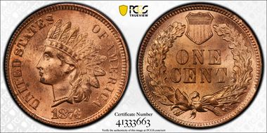 1876 1C MS65RD