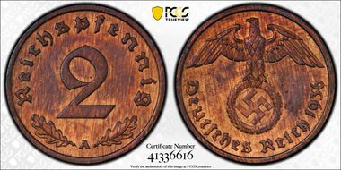 1936-A 2 Pfg J-362 MS63RB