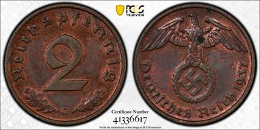 1937-G 2 Pfg J-362 MS63BN