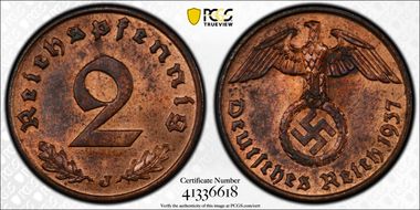1937-J 2 Pfg J-362 MS63RB