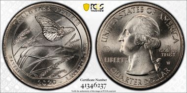 2020-W 25C Tallgrass Prairie NP V75 Early Find MS66