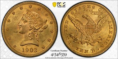 1903 $10 MS62