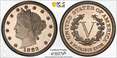 1883 5C No CENTS PR66