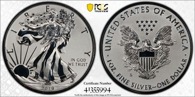 2019-S $1 Silver Eagle Enhanced Rev PR PR70