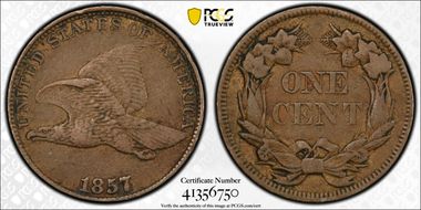 1857 1C Flying Eagle VF30