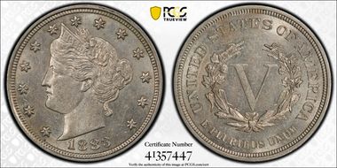 1883 5C No CENTS AU55