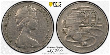 1966(L) 20C Wavy "2" VF30