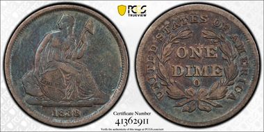 1838-O 10C VF30
