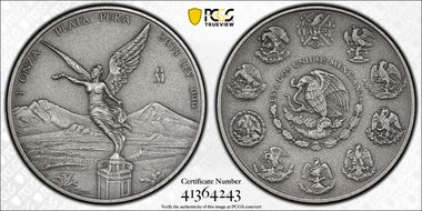 2018-Mo Onza Libertad Ag - Antiqued SP70