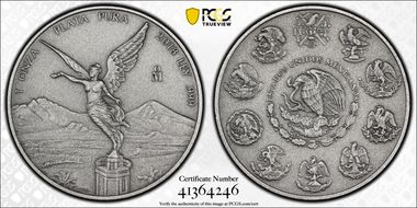 2018-Mo Onza Libertad Ag - Antiqued SP70