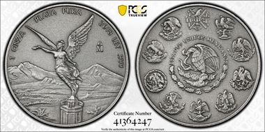 2018-Mo Onza Libertad Ag - Antiqued SP70