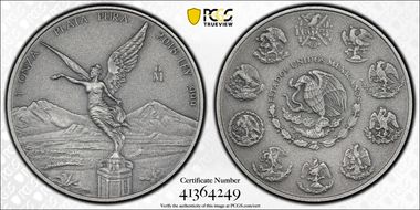 2018-Mo Onza Libertad Ag - Antiqued SP70