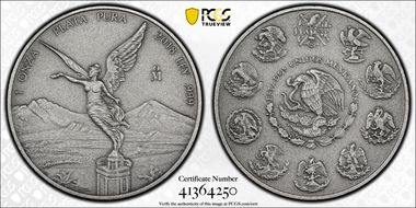 2018-Mo Onza Libertad Ag - Antiqued SP70