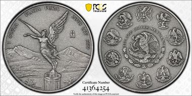 2018-Mo Onza Libertad Ag - Antiqued SP70