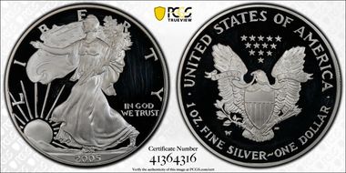2005-W $1 Silver Eagle PR65DCAM