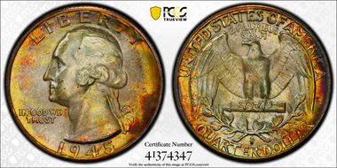 1945-D 25C MS68