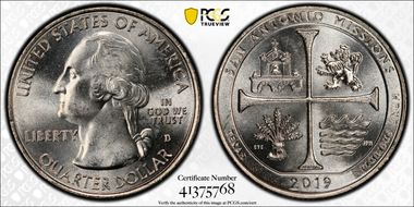 2019-D 25C San Antonio Missions NP MS67