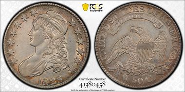 1828 50C Square 2, Small 8s, Lg. Letters N1