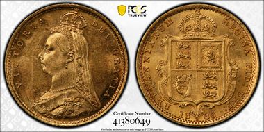 1889-S 1/2 Sov S-3871B MS61