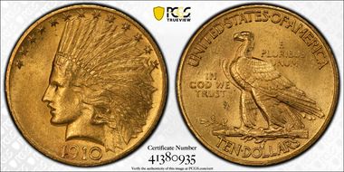 1910 $10 MS62