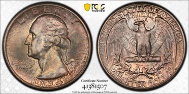 1934 25C Heavy Motto MS65+