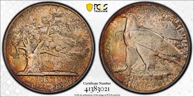 1935 50C Connecticut MS67+