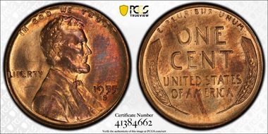 1955-S 1C MS64RB
