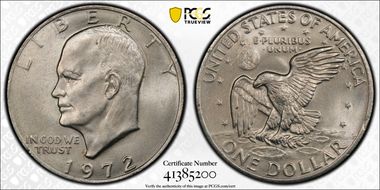 1972 $1 Type 2 MS64