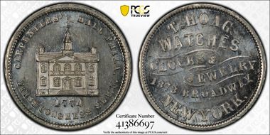(1876) Token NY-NY 744 White Metal T. Hoag MS62