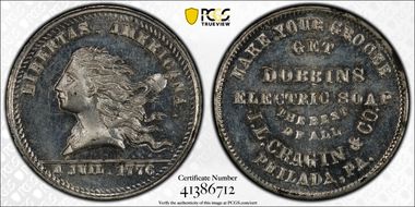 (1876) Token Pa-Ph 883 White Metal I.L. Cragin & Co. MS65