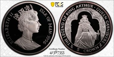 1996-PM 5 Cr Queen Guinevere Legend of King Arthur PR67DCAM