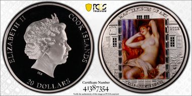 2012 $20 Masterpieces of Art Colorized Renoir - Sleeping Bather PR69DCAM