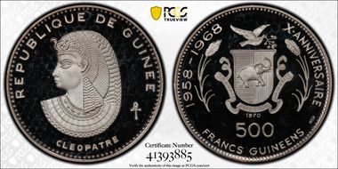 1970 500 Fr Cleopatra PR66DCAM