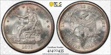 1876-S T$1 MS64+ 